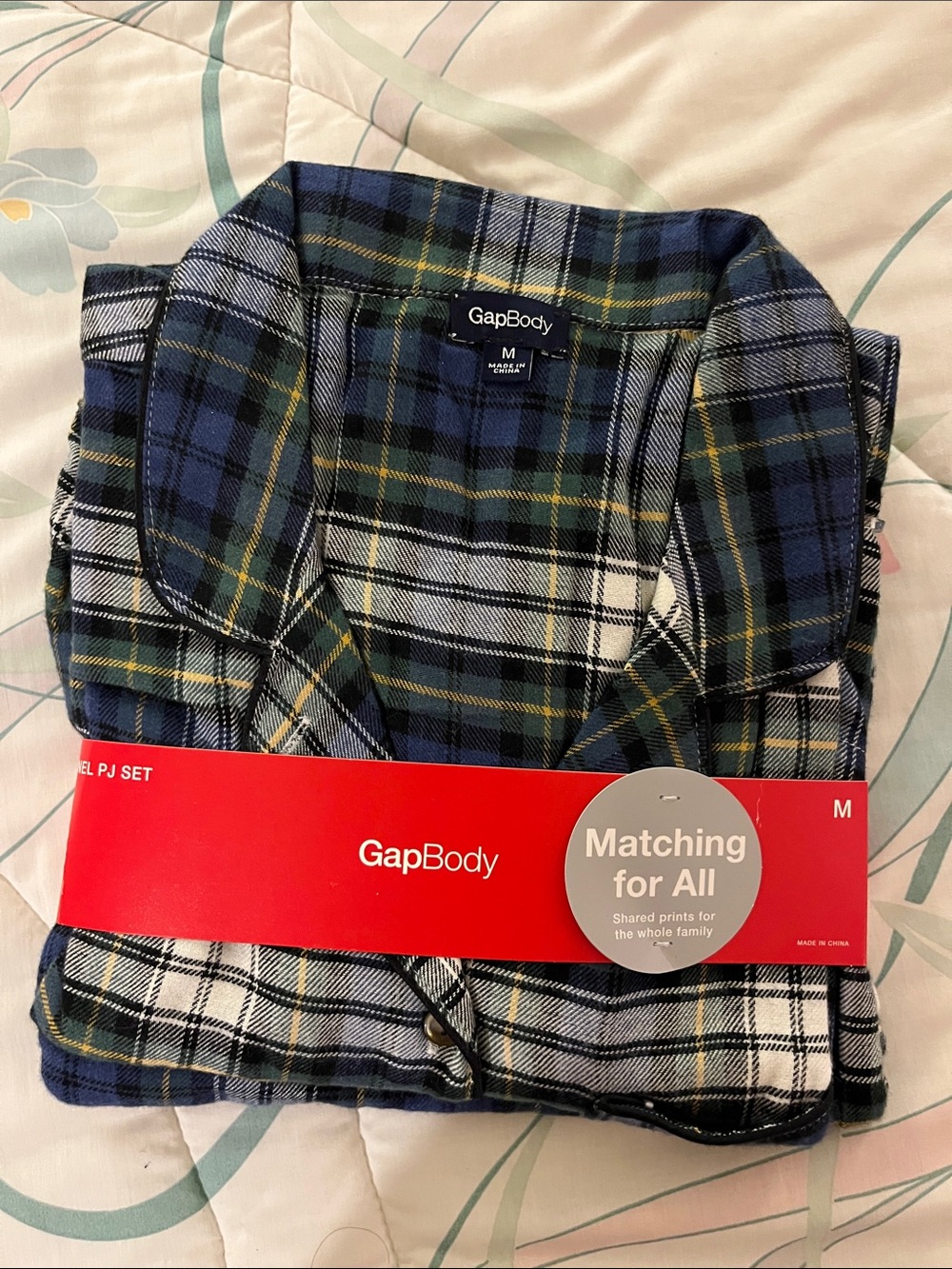 Women's Blue Plaid Flannel Pajama Set